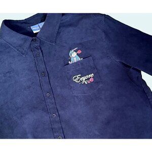Vintage Disney Winnie the Pooh Eeyore 90s 2000s Y2K Button Down Shirt Top Sz 1X